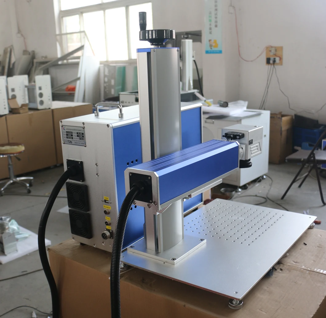 Easy to Operate Split Mini 20W/30W/50W/60W/100W Jpt M7 M8 IP 3D Mopa Color Fiber Laser Marking Machine for Metal Nonmetal